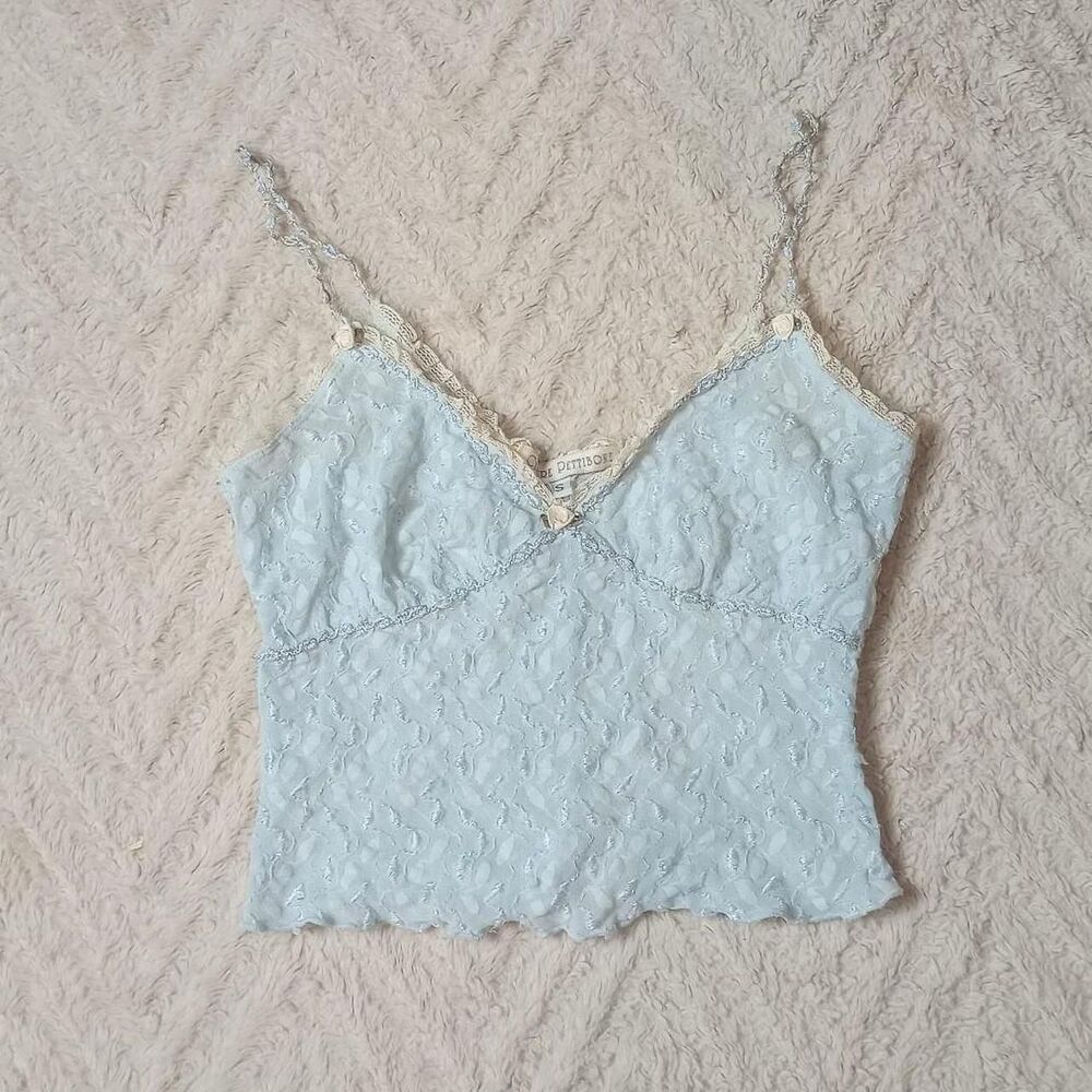 Vintage Claire Pettibone Blue Floral Coquette Cami